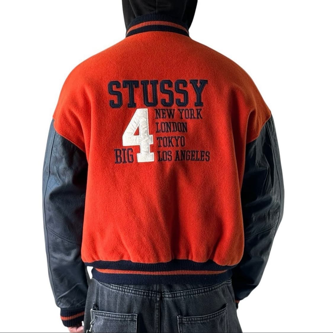 90s 빈티지 스투시 big 4 바시티 자켓 상품이미지10