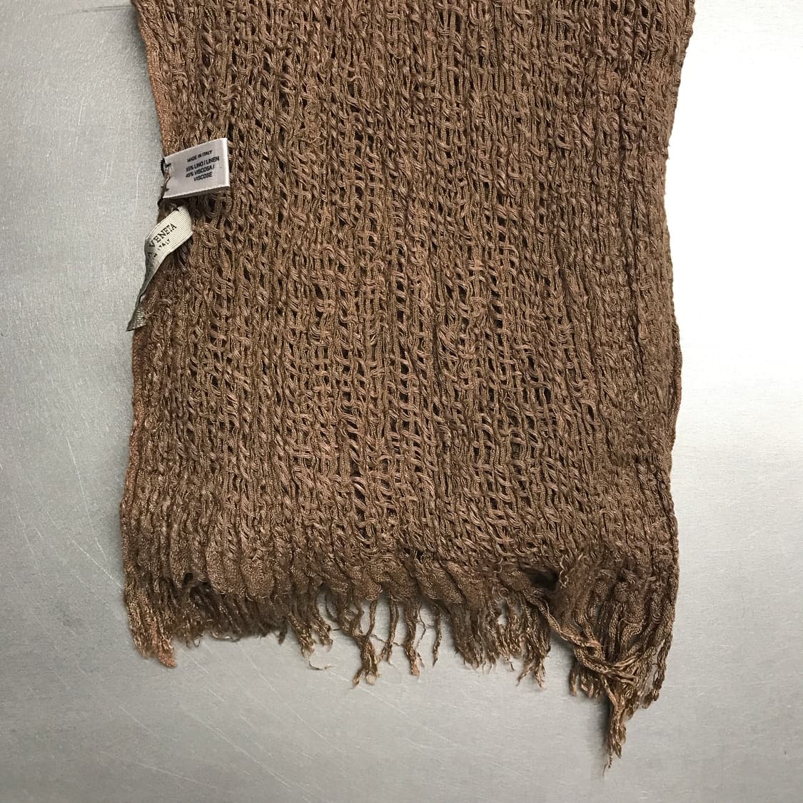 보테가베네타 린넨 혼방 머플러 브라운 상품이미지3