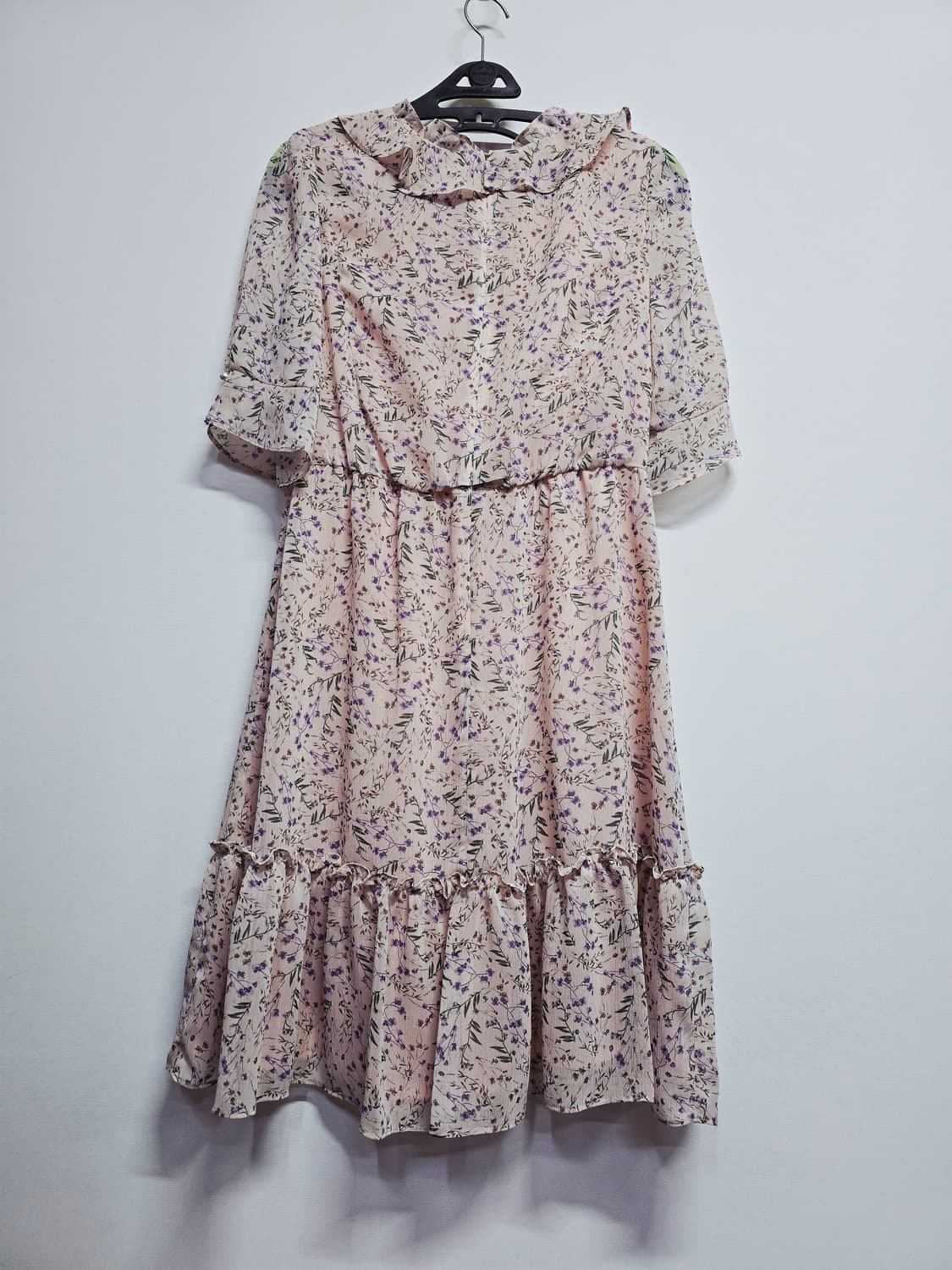 케네스레이디 쉬폰 플라워 원피스 핑크 프릴 상품이미지5