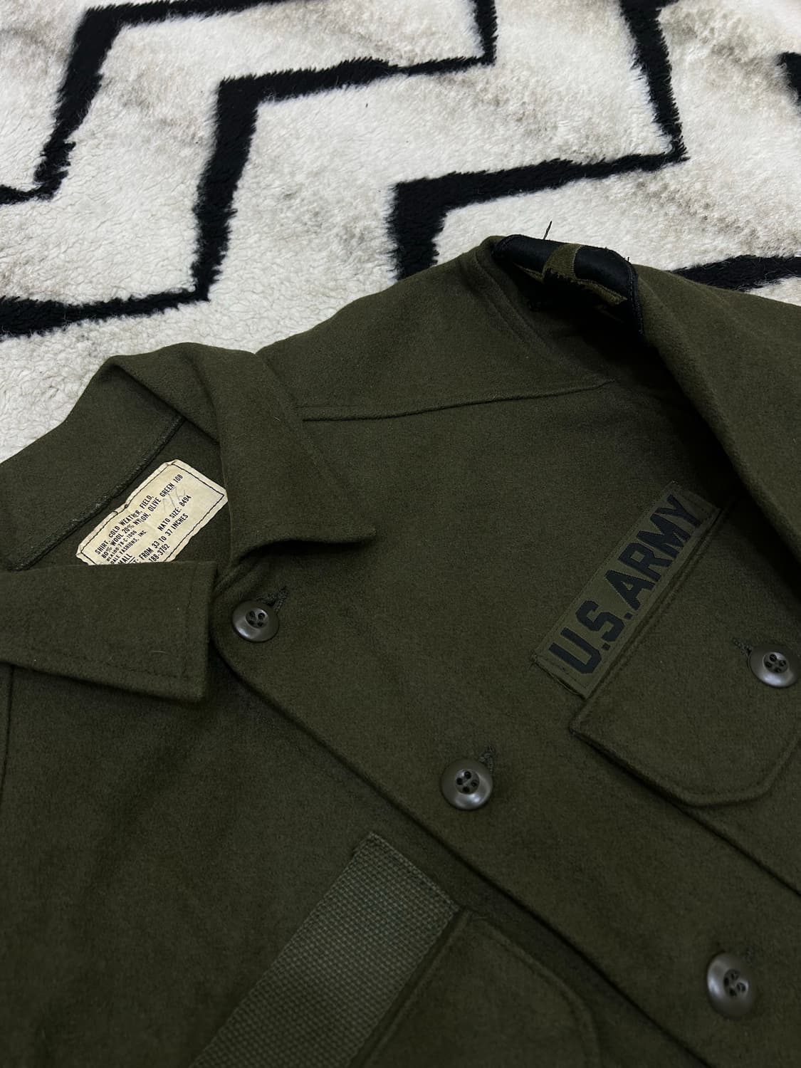 [S]U.S Army 오리지널 필드 울 셔츠/짙은카키 상품이미지1