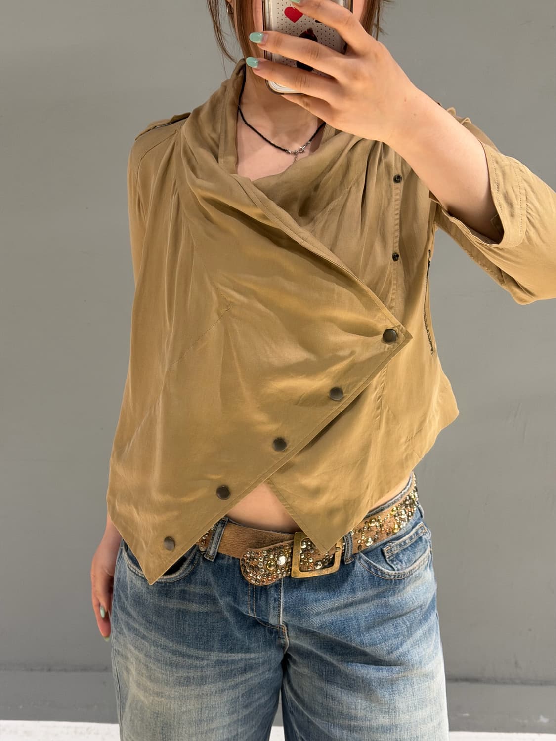 side snap button drape jacket 상품이미지4