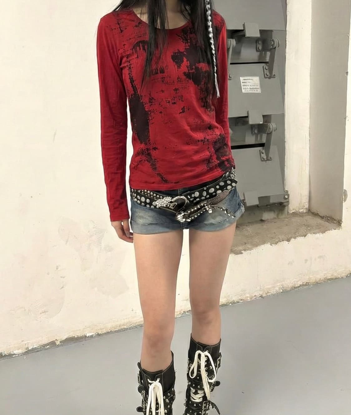 SCHLÜSSEL 슈리셀 펑크 그래픽 티셔츠 갸루/핀터/펑크/Y2K 상품이미지1