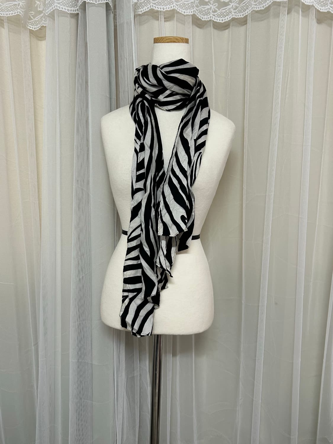 지브라 패턴 머플러 갸루깔  상품이미지1