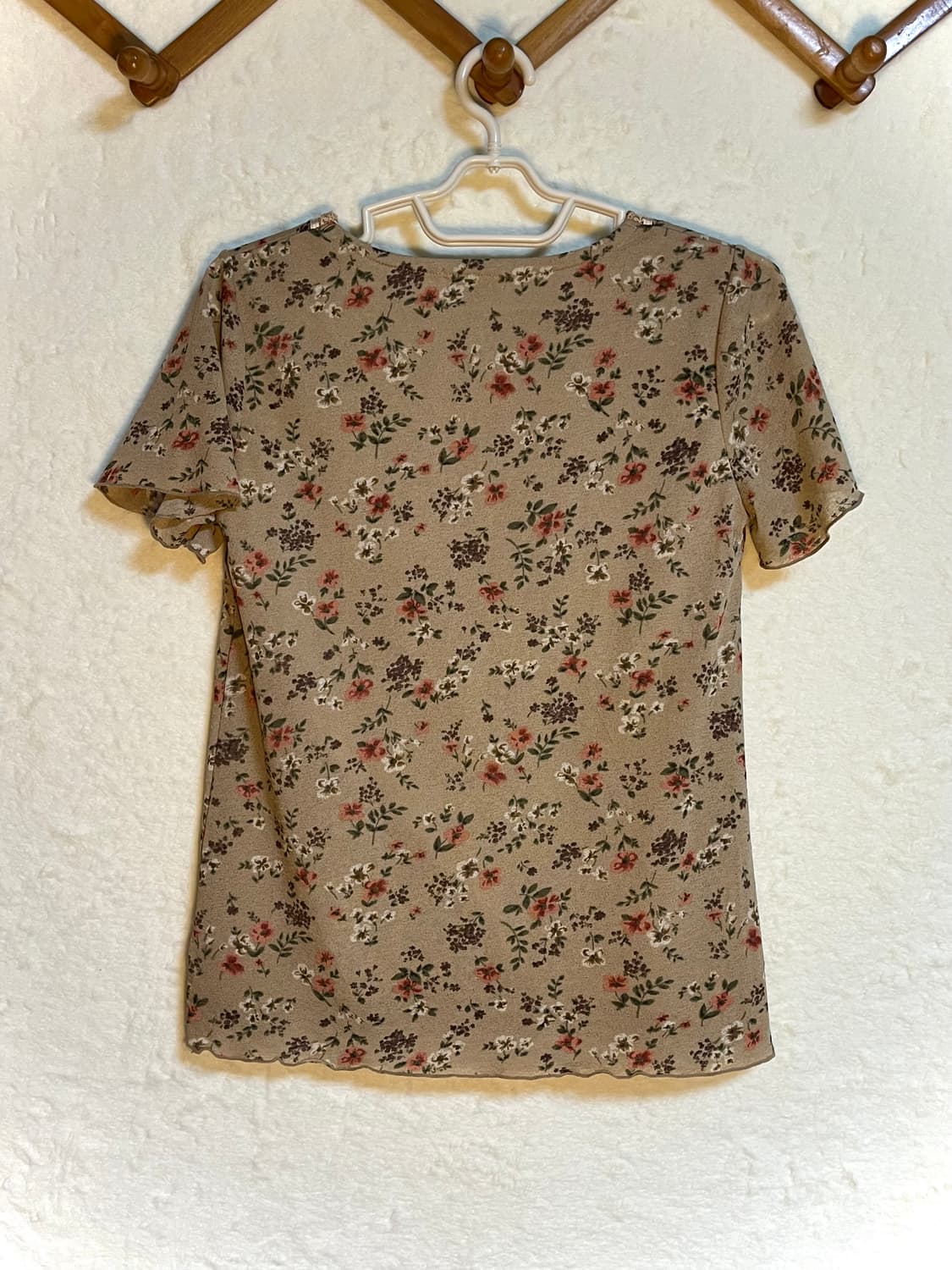 빈티지 플라워 레이어드 레이스 반팔 티셔츠 상품이미지2