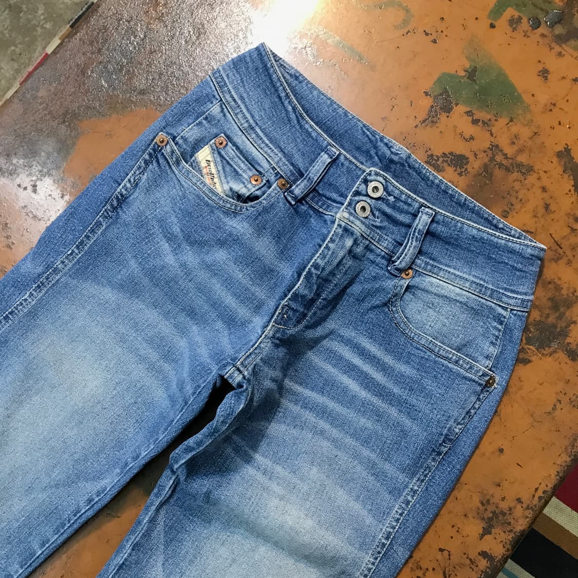 디젤 중청 하이웨스트 데님 팬츠 허리 27 28 사이즈 상품이미지4