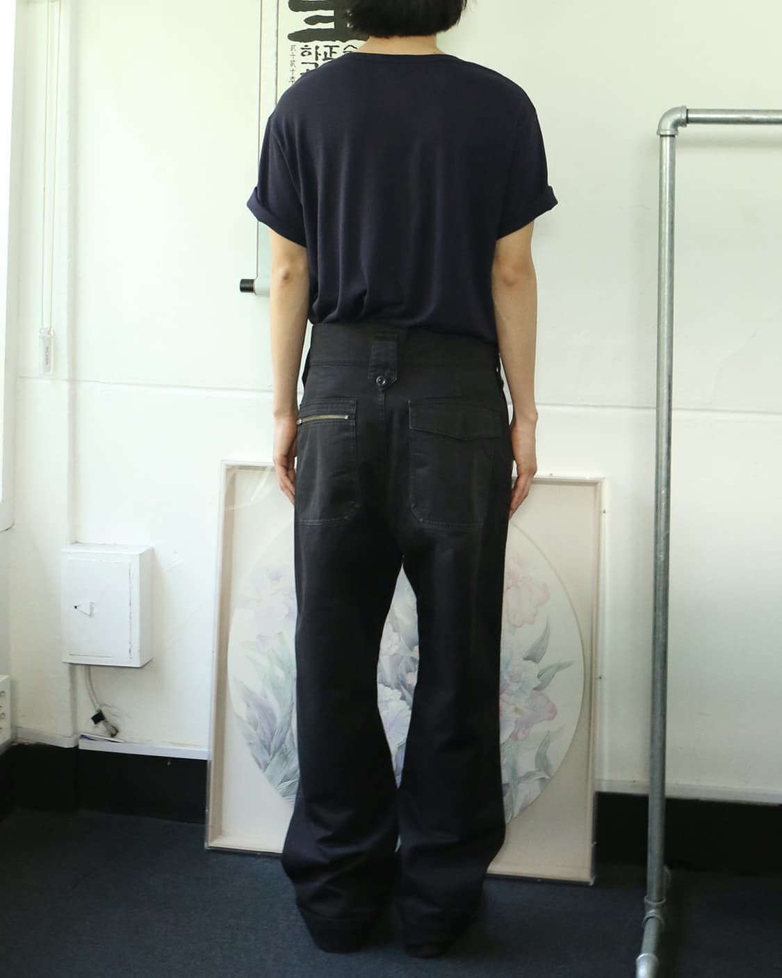 MHL 블랙 코튼 핀턱 트라우저 상품이미지2