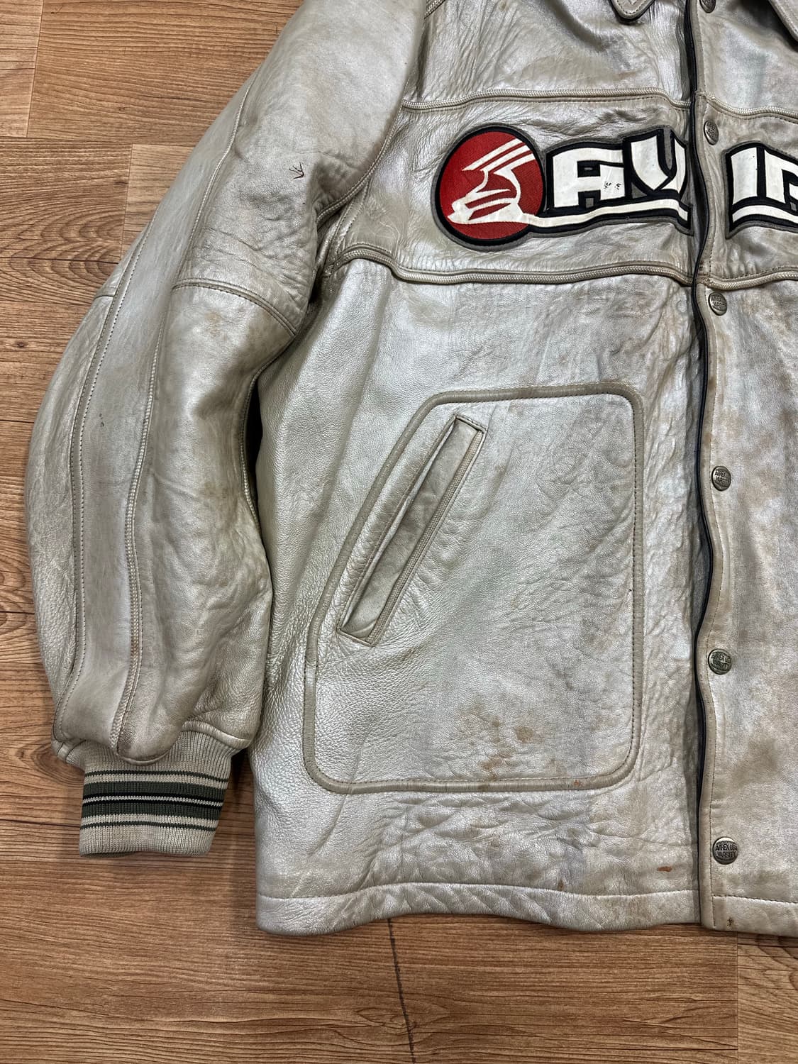 (2XL)아비렉스 오버핏 리얼레더 바시티 상품이미지3