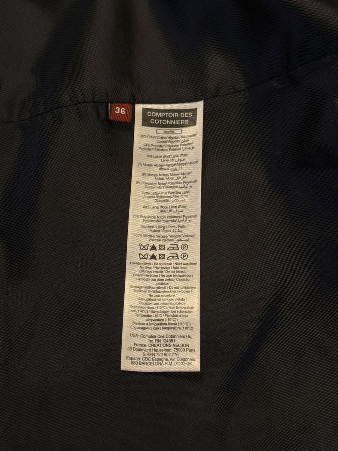 꼼또와 더 꼬또니에 모헤어 코트 55~66 상품이미지10