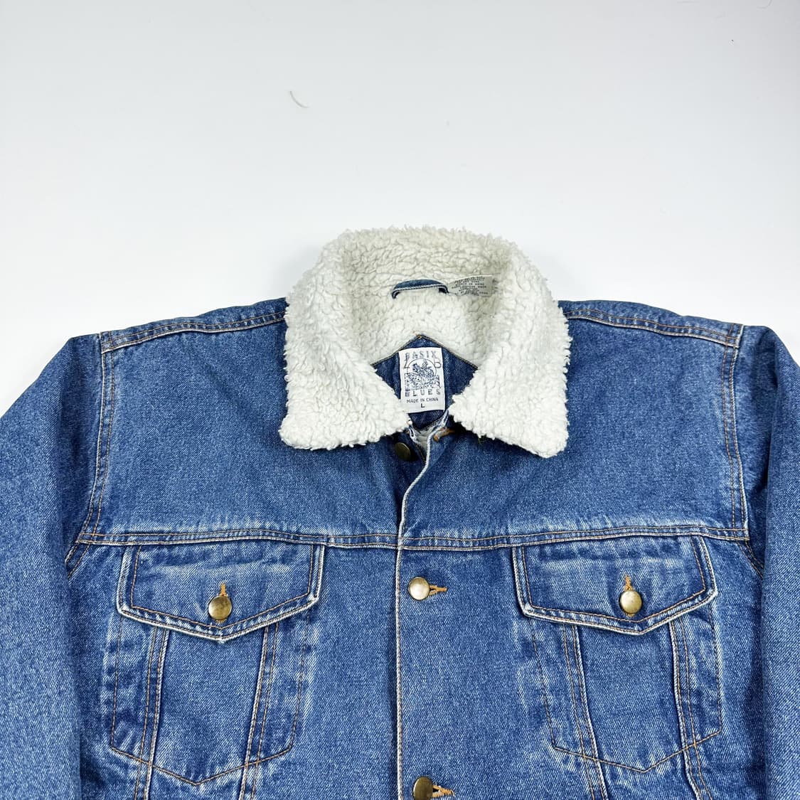 VTG 빈티지 양털 데님 트러커자켓 L 상품이미지2
