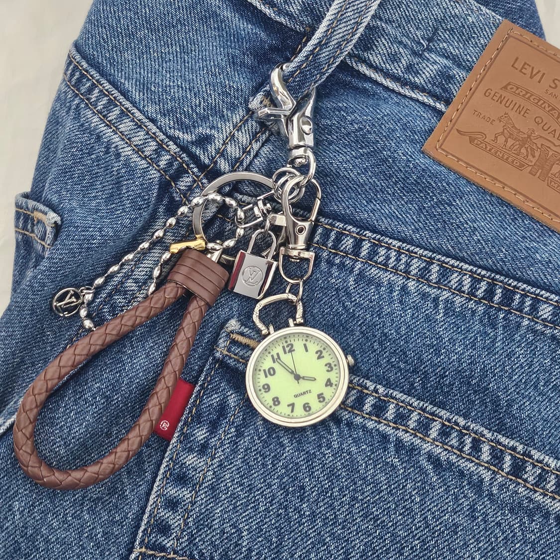 루이비통 빈티지 업사이클링 키링 바지체인  상품이미지1