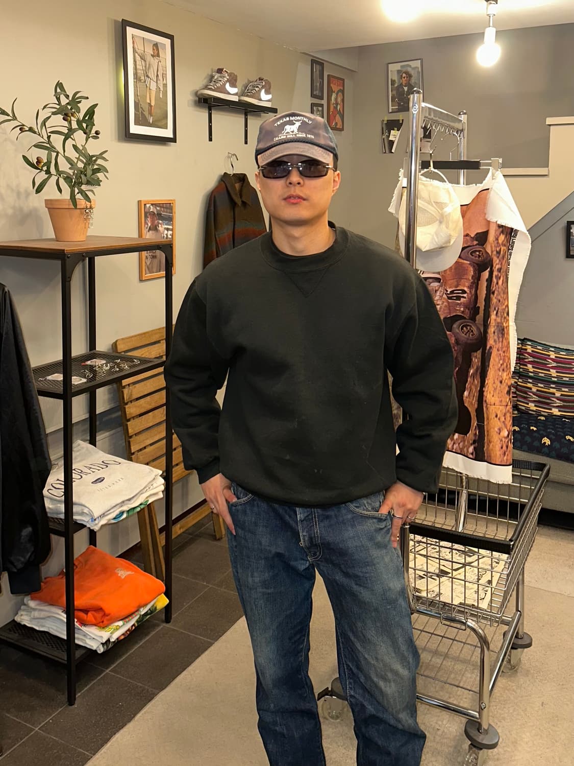 90’s Russell Athletic black plain faded 상품이미지2