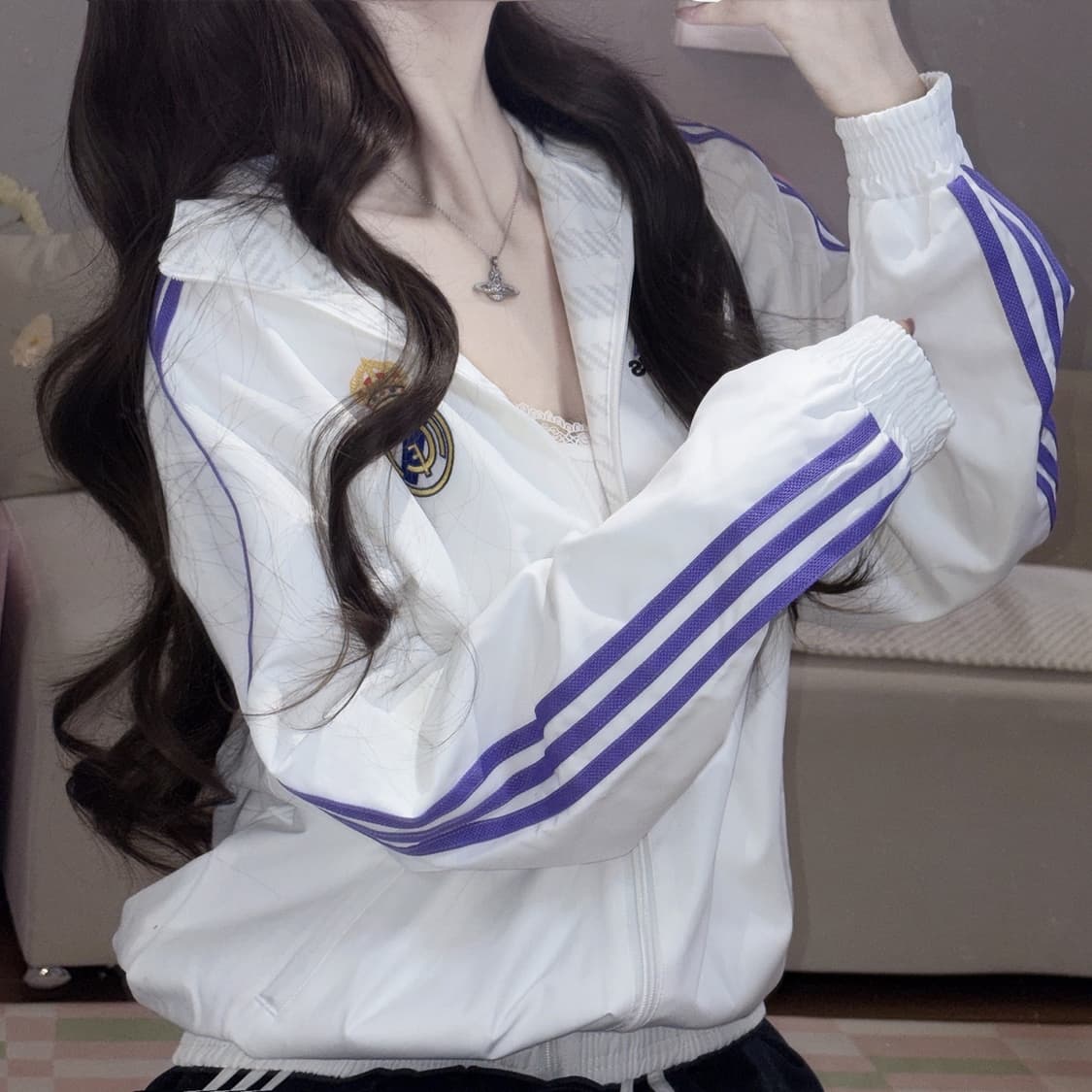 🐰아디다스 레알마드리드 화이트 스포티 점퍼💜 상품이미지3