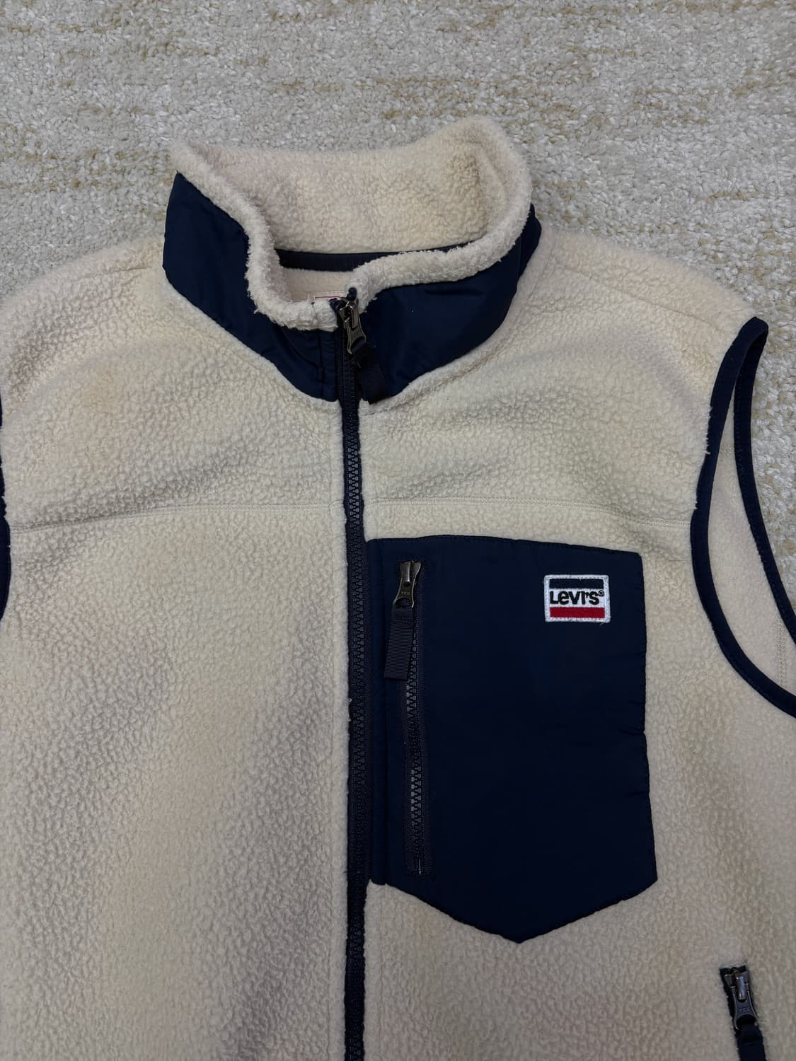 [L] Levis 리바이스 양털 후리스 조끼 베스트 아이보리 상품이미지2