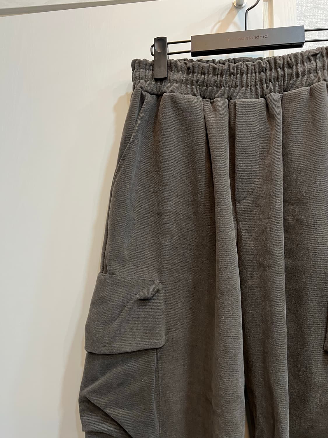 스케이터락 냅핑 코튼 카고 와이드 팬츠  차콜 (F) 상품이미지6