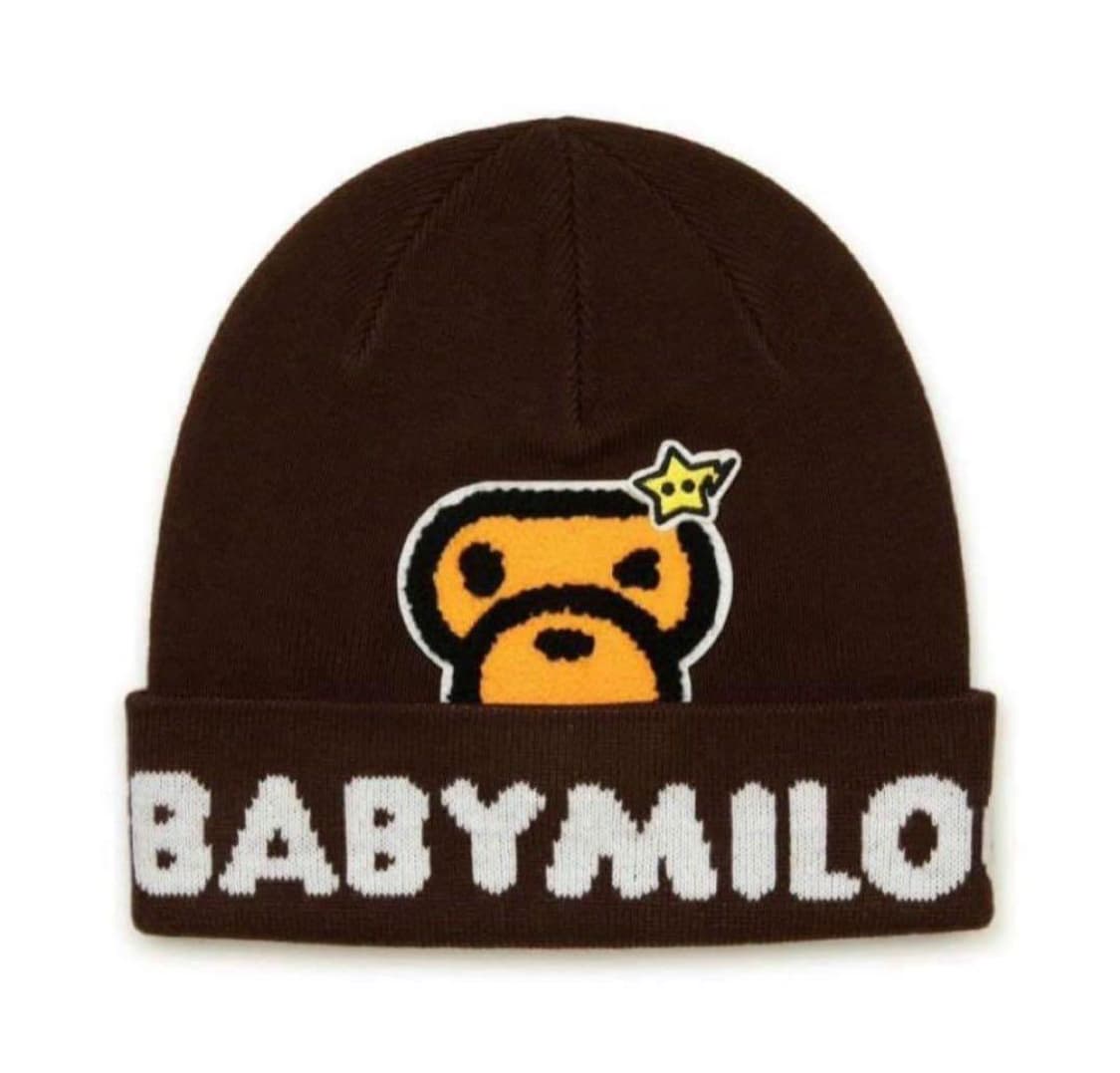 베이프 베이비 마일로 니트 캡 브라운 상품이미지3