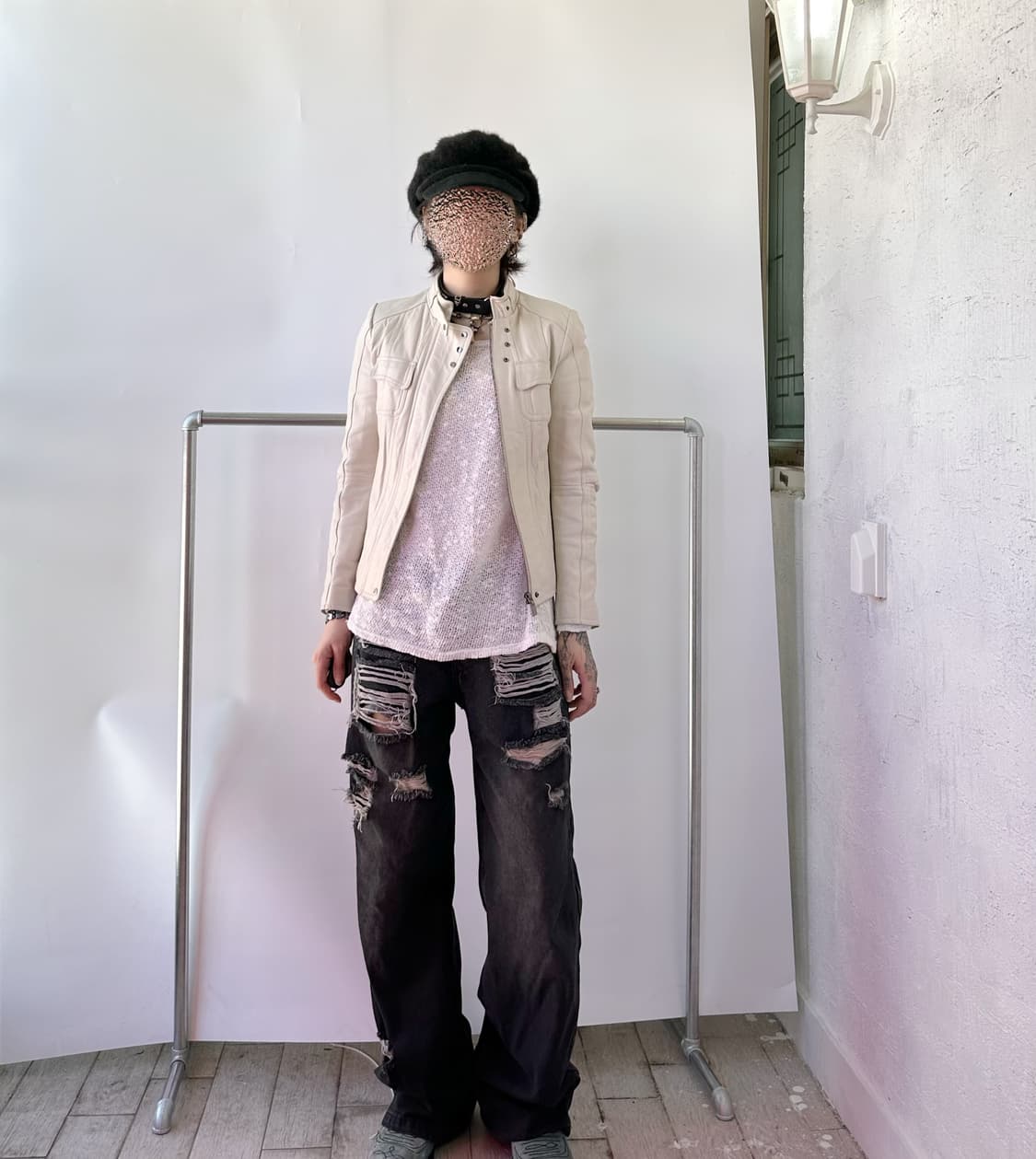 GATELESS destroyed denim washing pants 상품이미지4