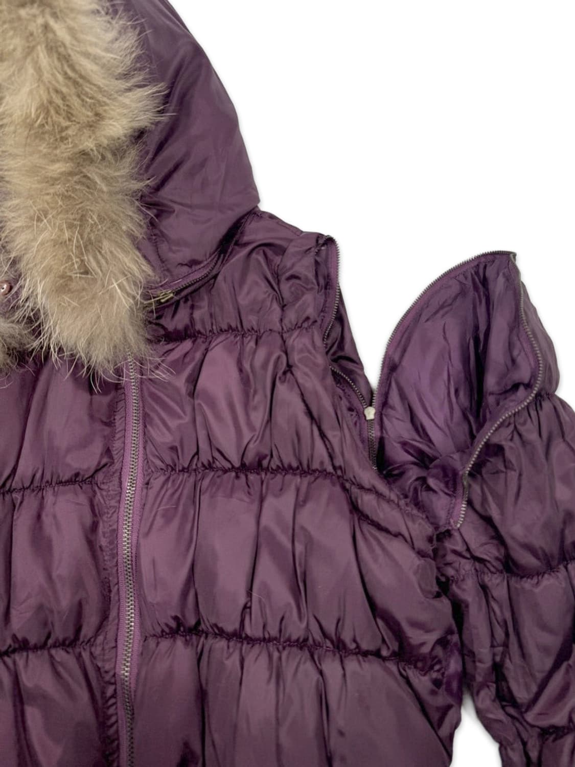 빈티지 Cecil McBee 바이올렛 퍼 2way 숏 패딩 상품이미지6