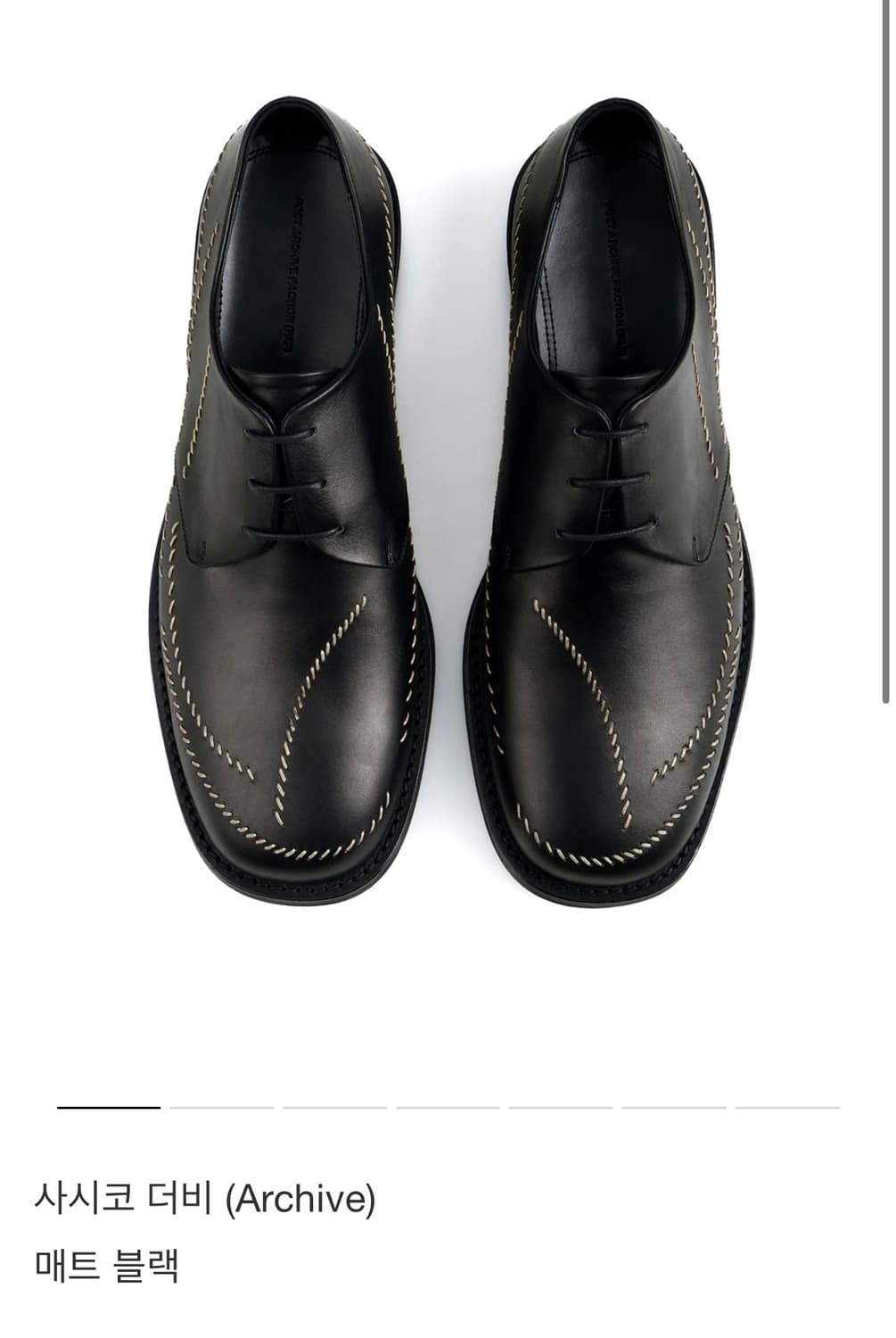 포스트 아카이브 팩션 사시코 더비 블랙 260 상품이미지1