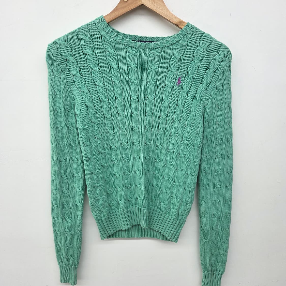 폴로 랄프로렌 케이블 니트 민트 여성 XS 상품이미지2