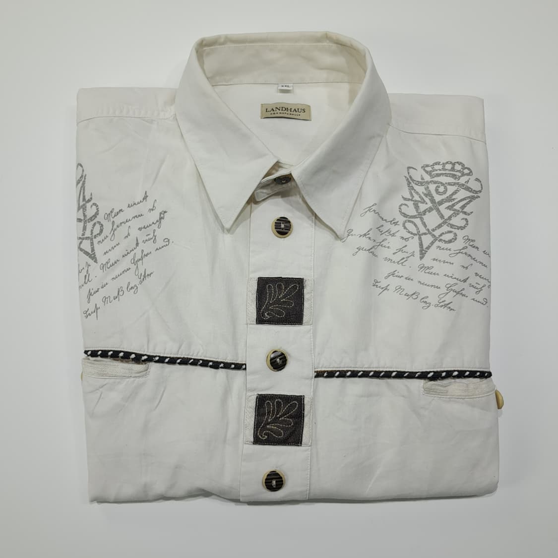 CL693 2XL 란트하우스 90s 독일 트라흐텐 바바리안 알펜 셔츠  상품이미지8