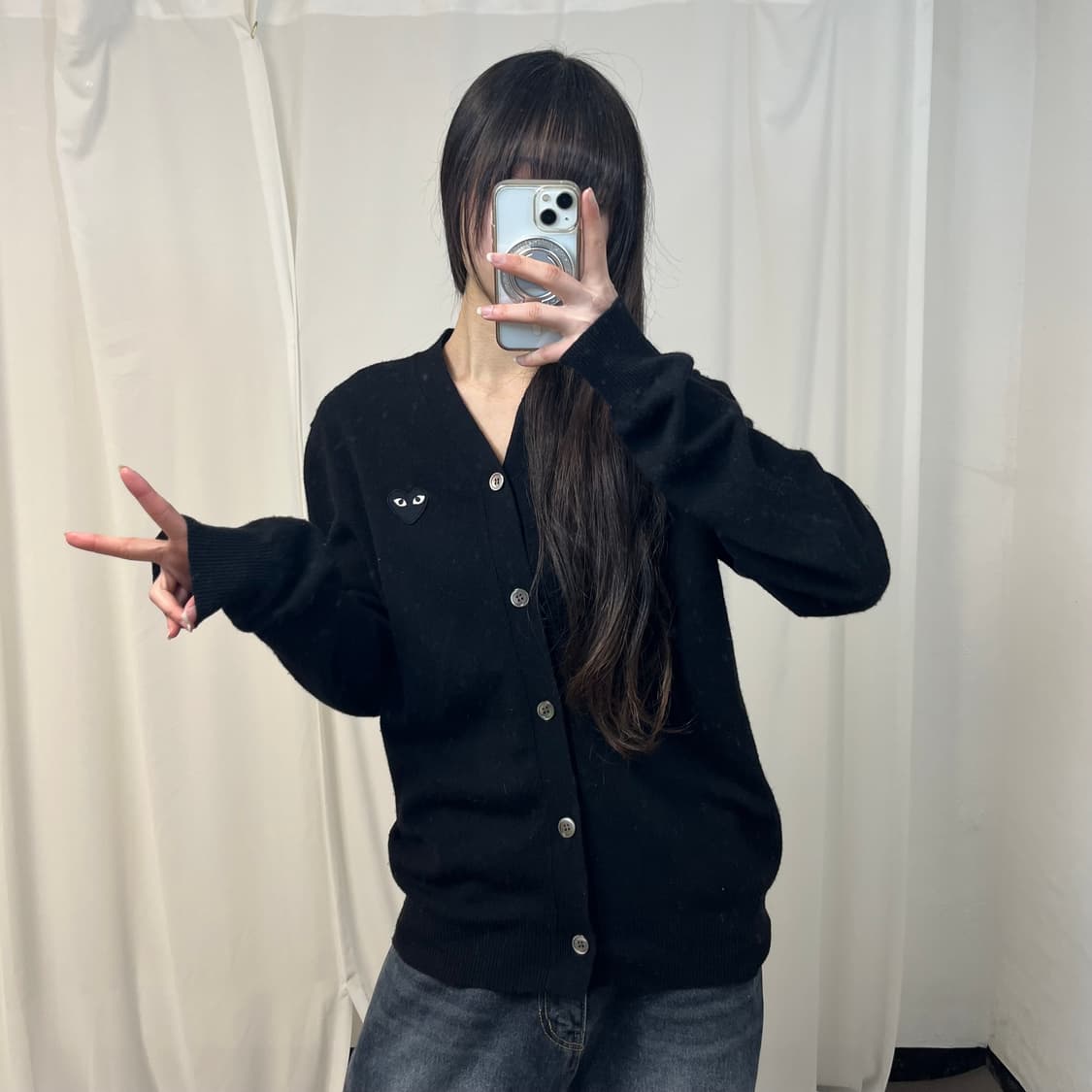 Comme des Garçons black knit cardigan 상품이미지2