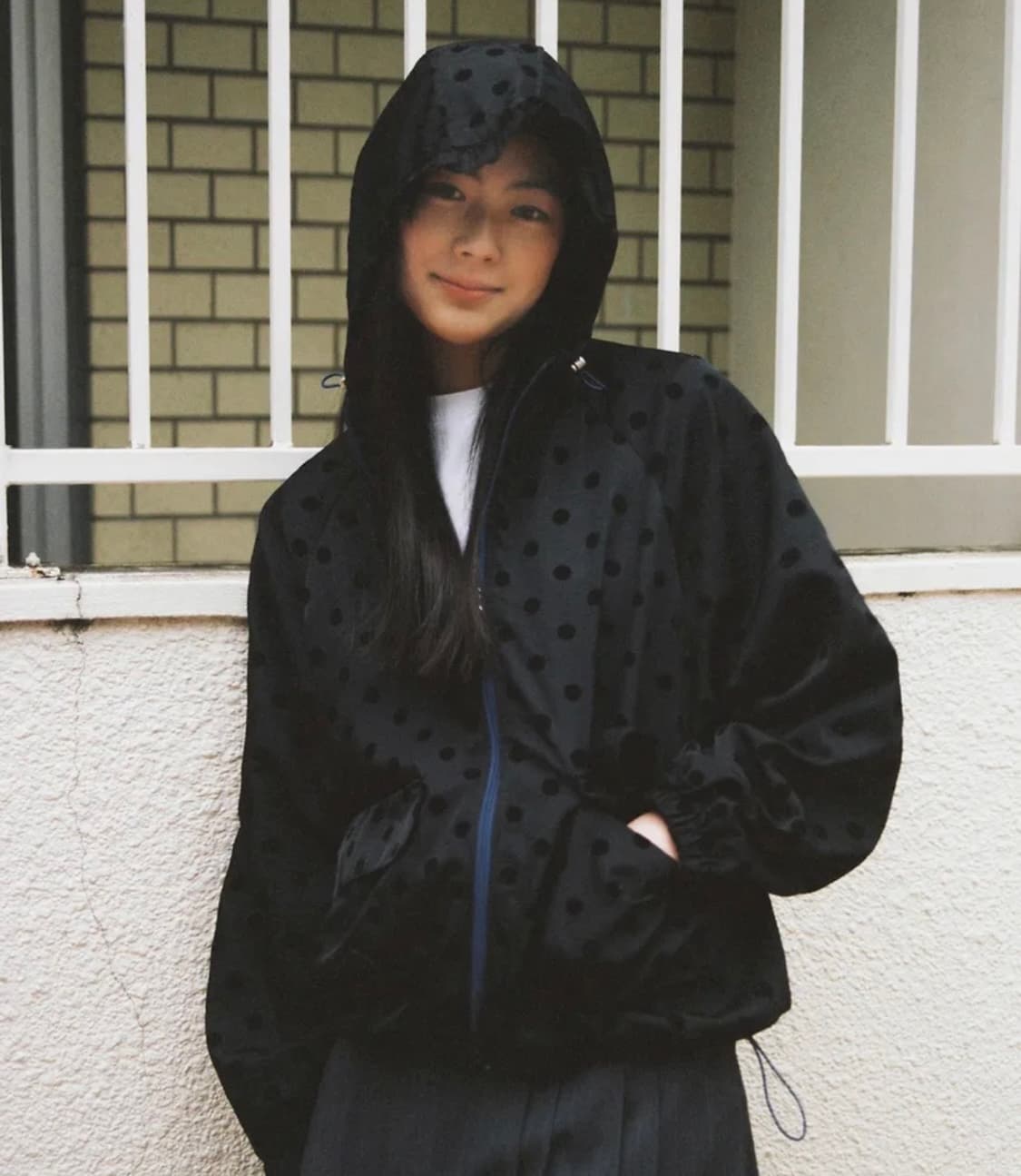 오헤시오 dot frill hooded windbreaker jumper 상품이미지2