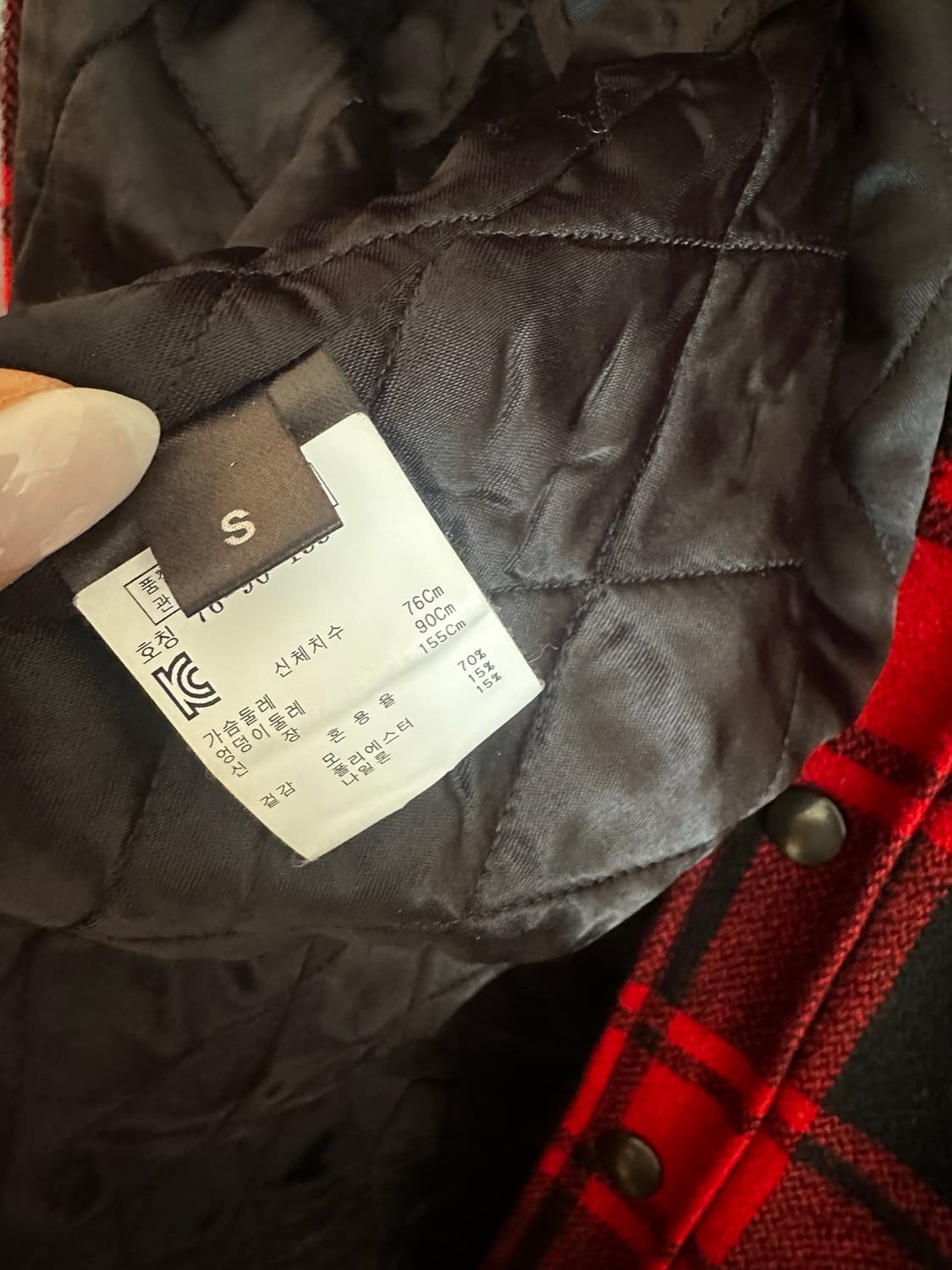 베트멍 체크 패딩 셔츠 S 상품이미지3