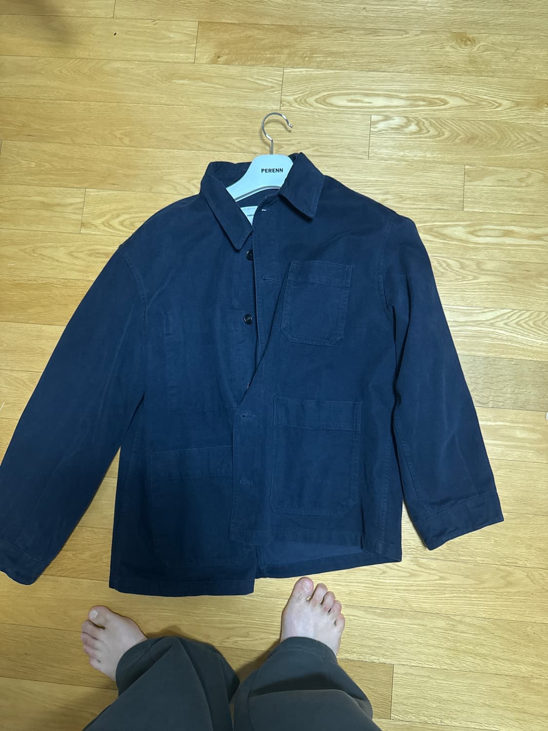 퍼렌 몰스킨 워크자켓 팔아요 2사이즈 네이비  상품이미지1