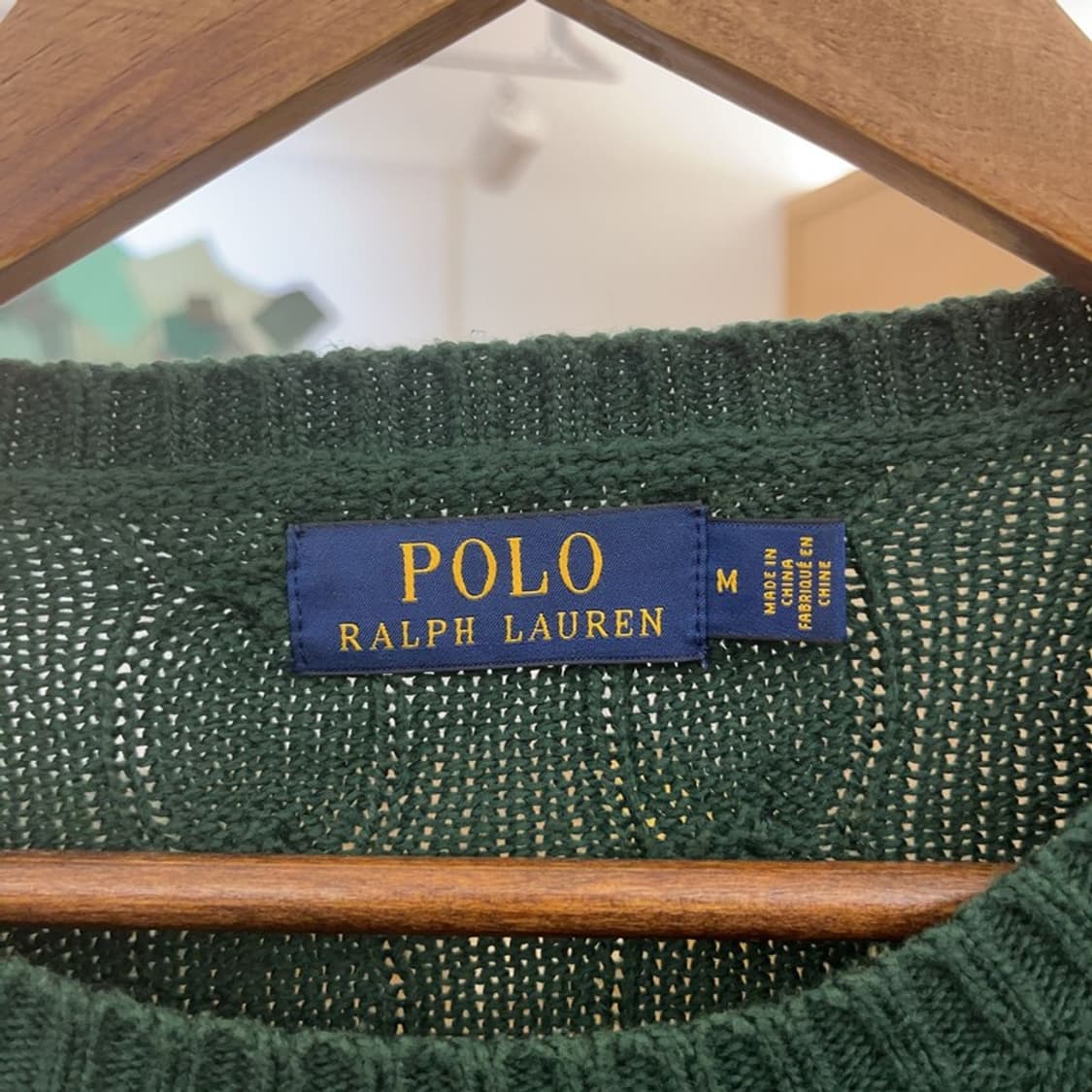 폴로 랄프로렌 빈티지 딥그린 꽈배기 케이블 니트 M C09169 상품이미지5