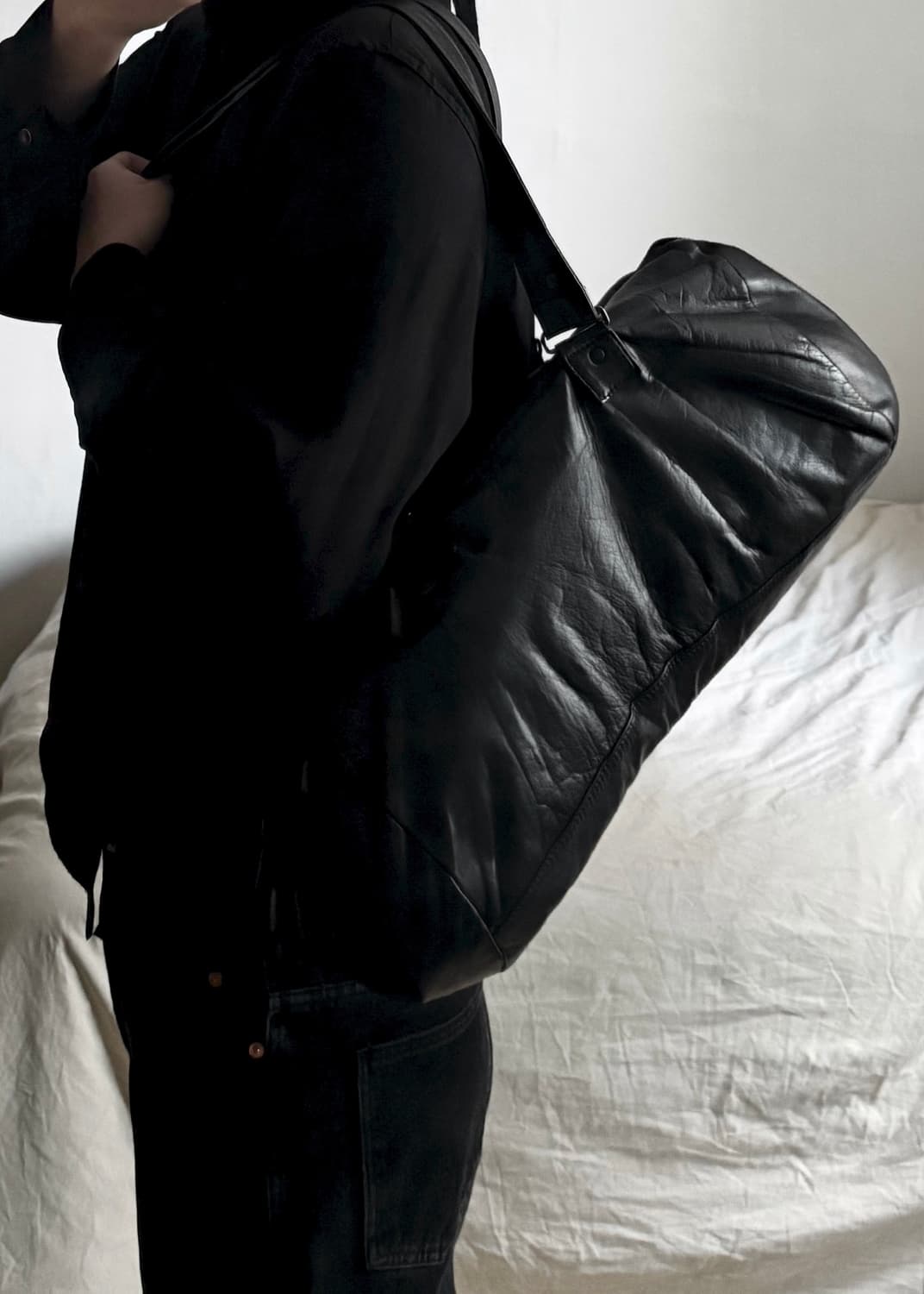 요지야마모토 레더 더플백 상품이미지5