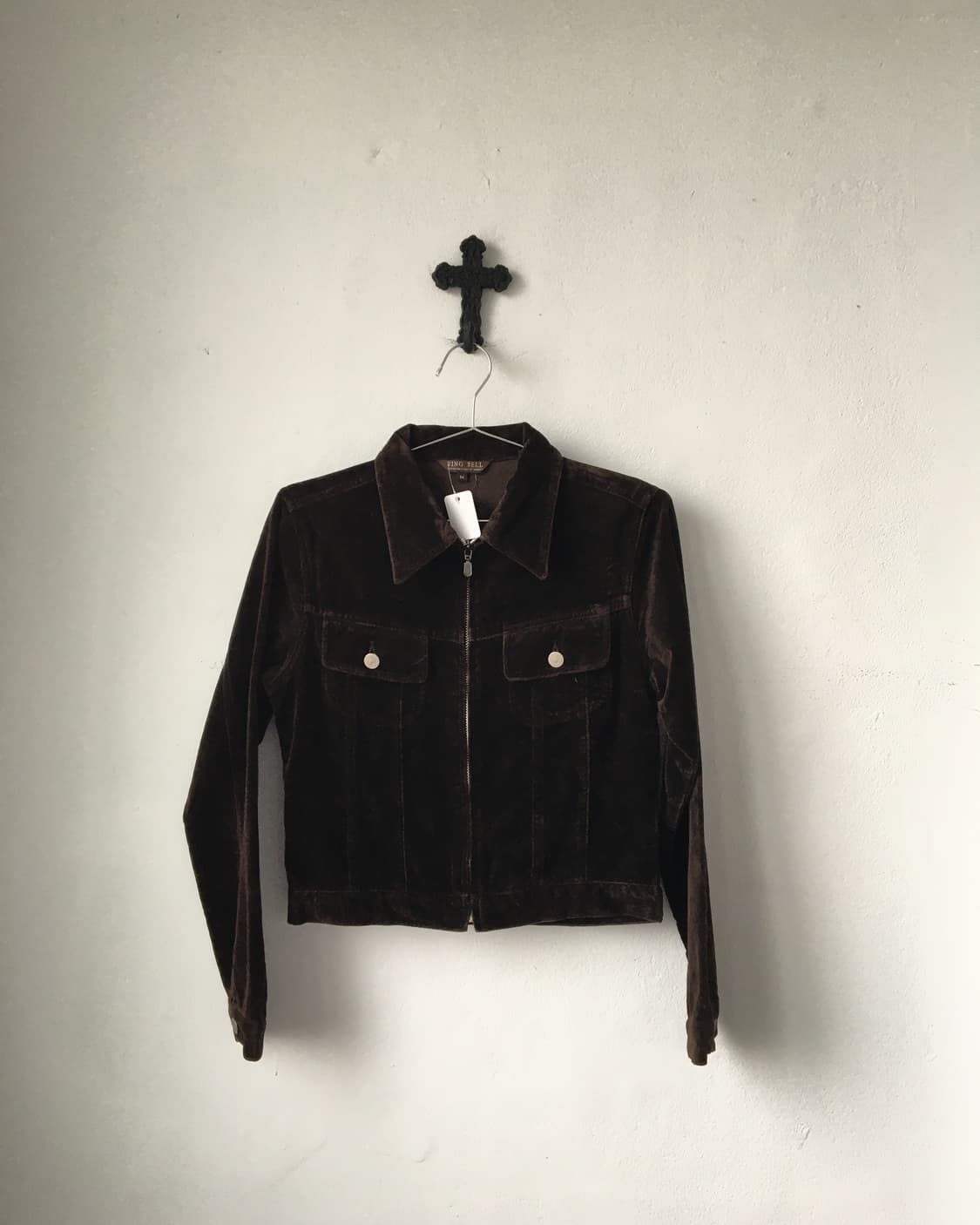 Velvet pocekt point zip up jacket 상품이미지1