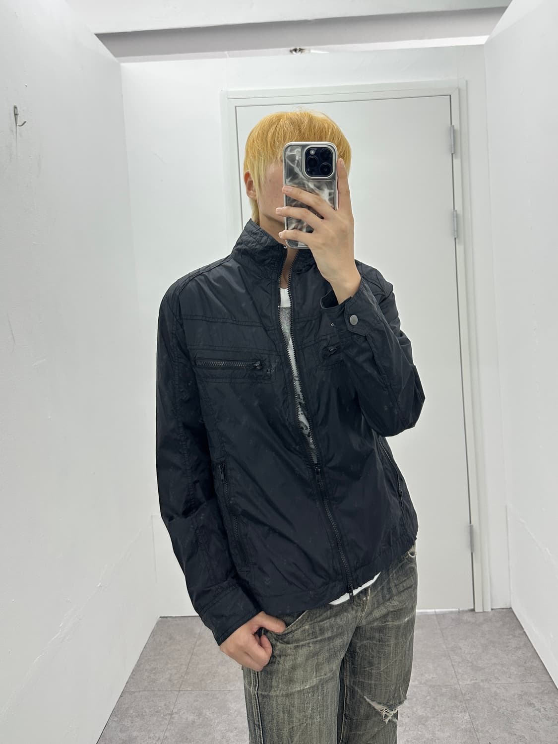 RAGEBLUE y2k pocket detail biker jacket 상품이미지2