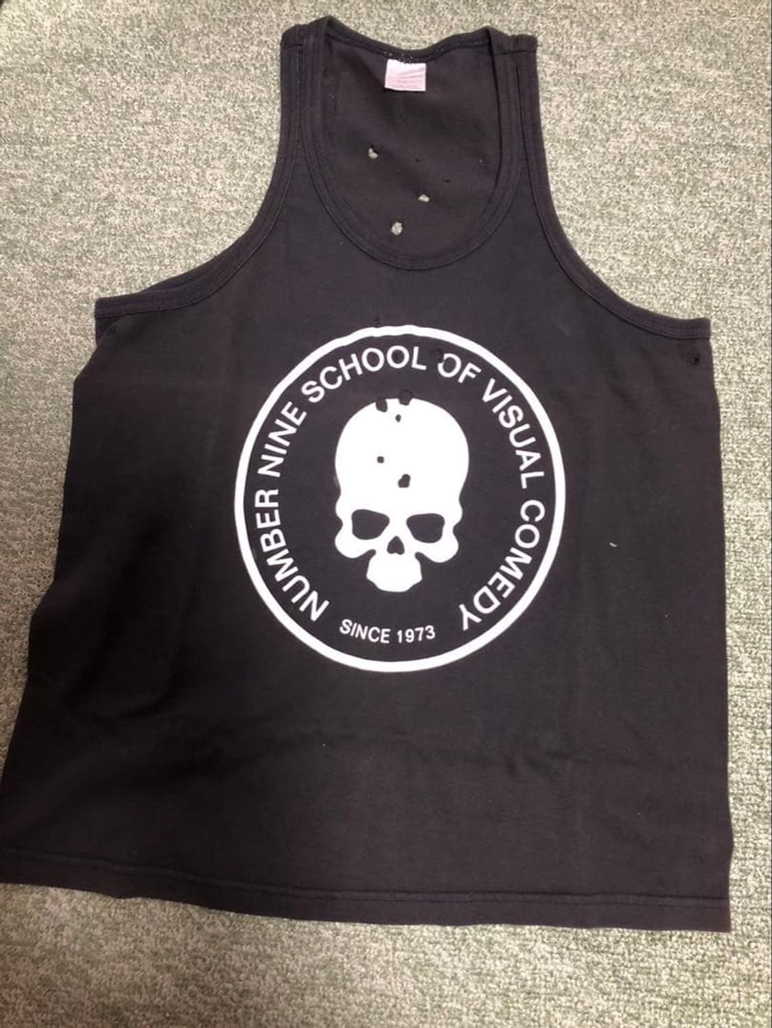 01AW 넘버나인 스쿨 오브 비주얼 코미디 스컬 탱크탑 블랙 상품이미지1