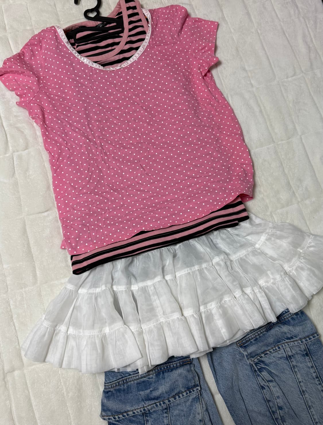 코디세트 히메갸루 딸기우유 y2k 도트 일본빈티지 레이어드 스커트 마멜 상품이미지2