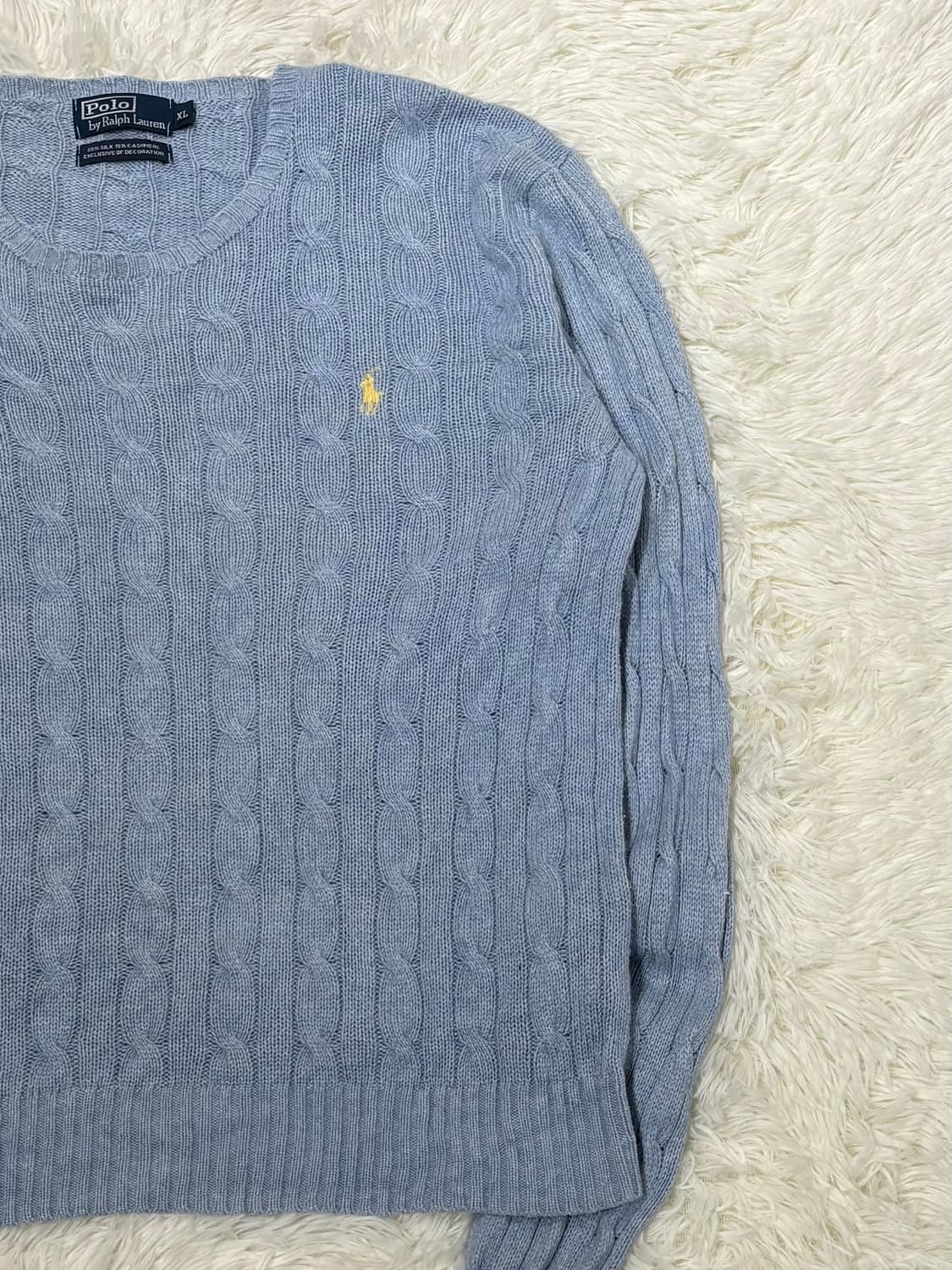 폴로랄프로렌 레몬포니 베이비블루 케이블 니트 상품이미지5