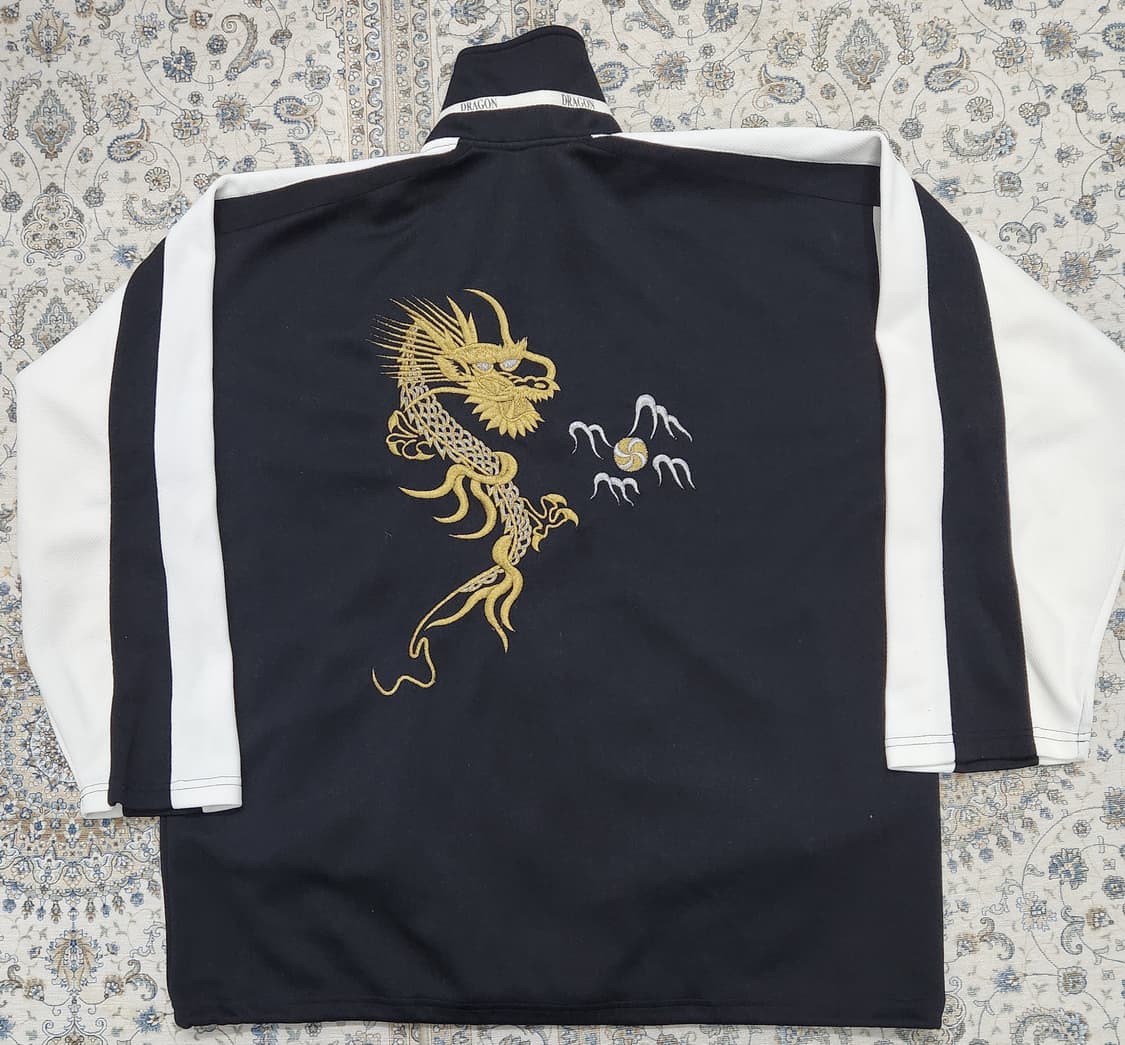 jpn 빈티지 용 자수 블랙/화이트 트랙 자켓 F 상품이미지3