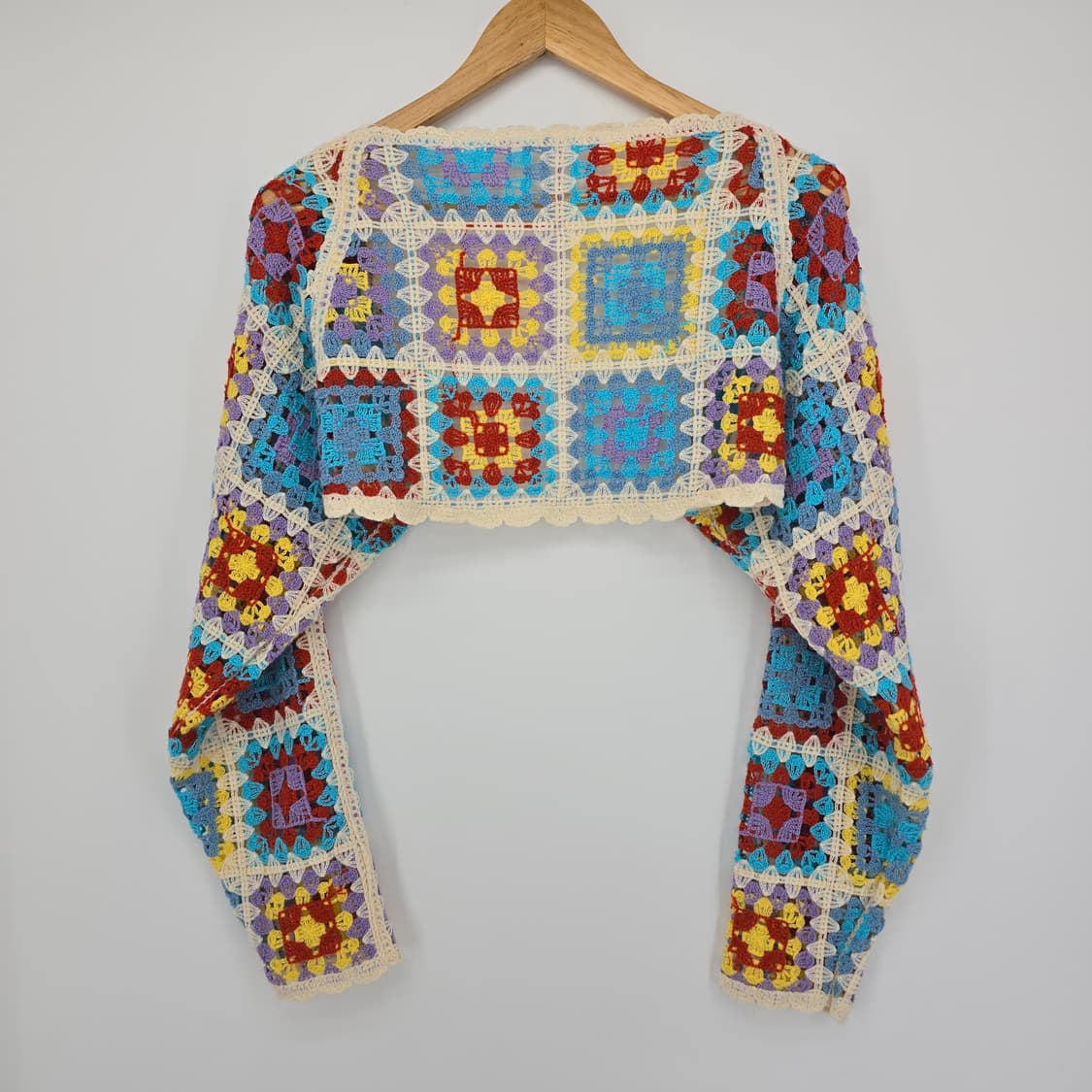 모리걸 컬러풀 모티브 크로셰 뜨개 볼레로 가디건 상품이미지2