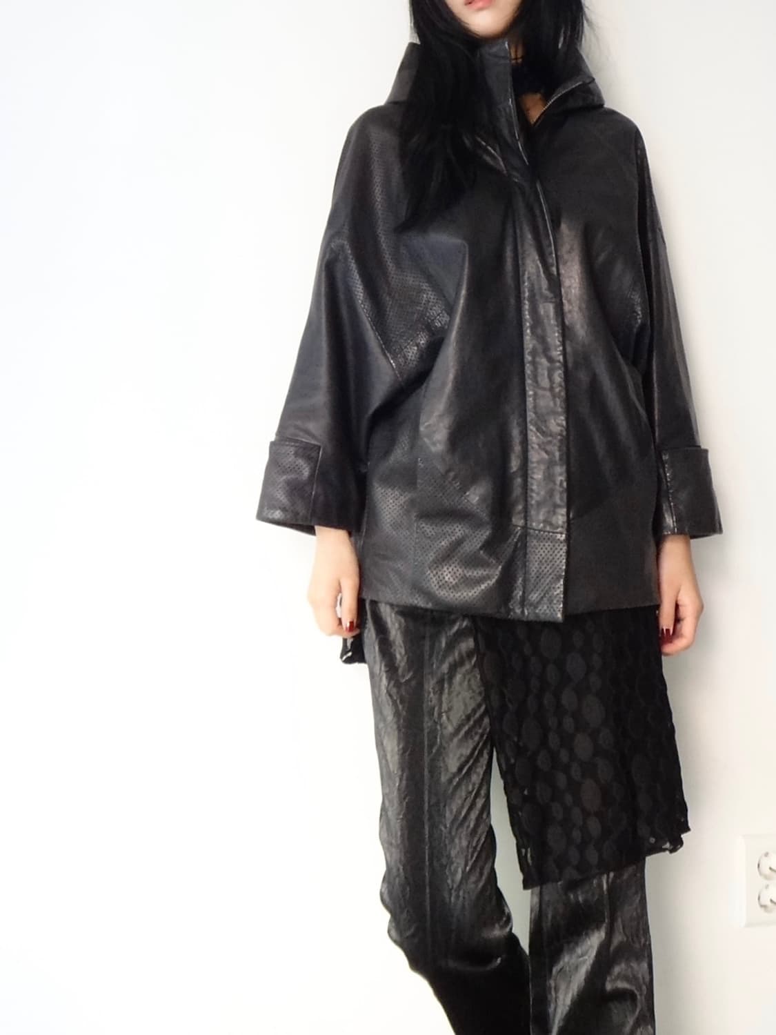 IZZAT BABA ninza hoody leather jacket  상품이미지9