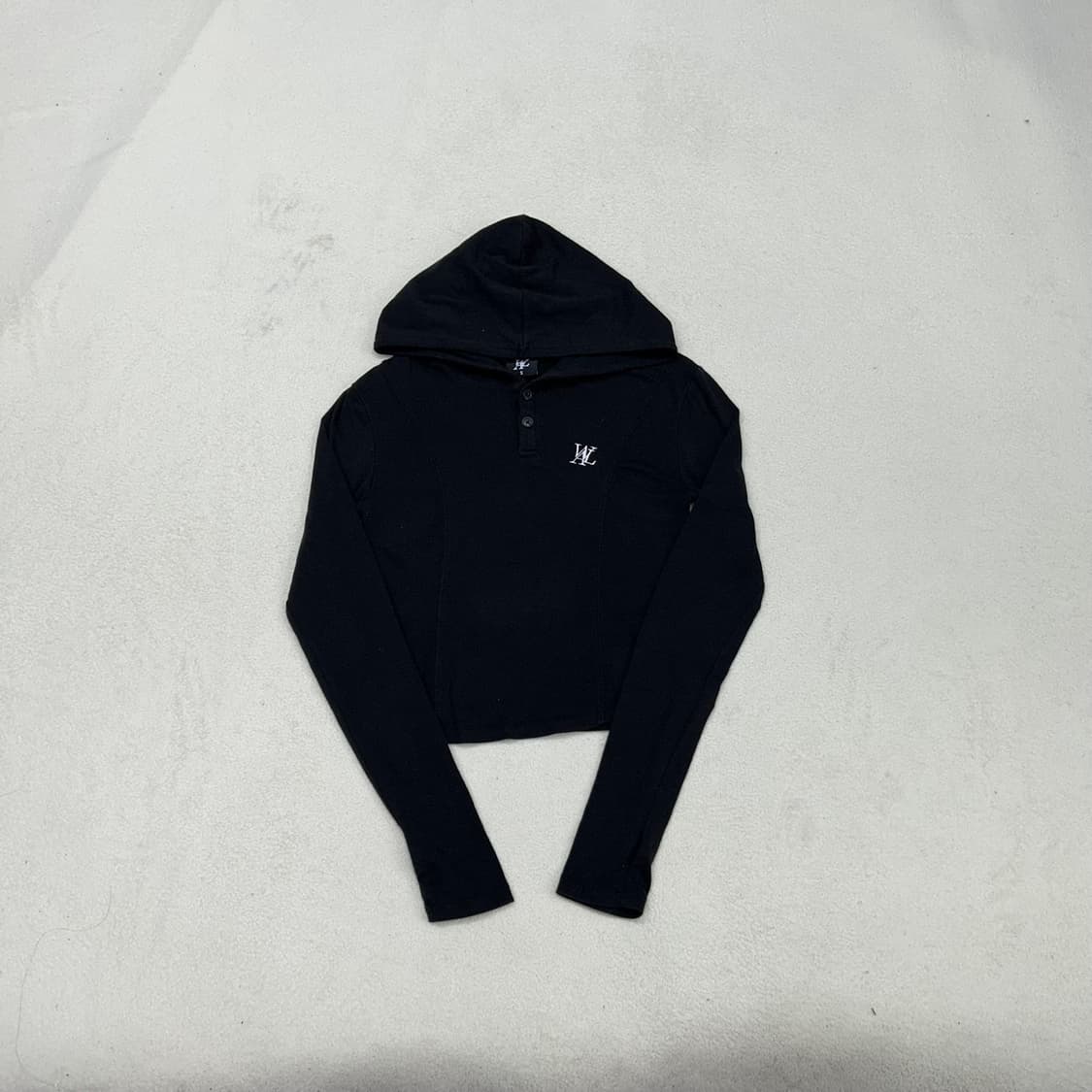 Wooalong black slim fit hoody 상품이미지4