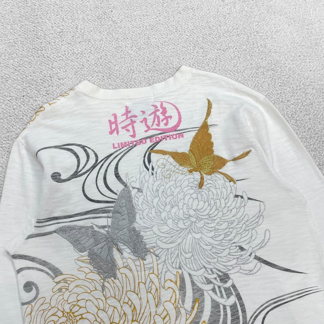 카라쿠리 타마시이 오리엔탈 시유 한정판 롱슬리브 화이트 상품이미지3