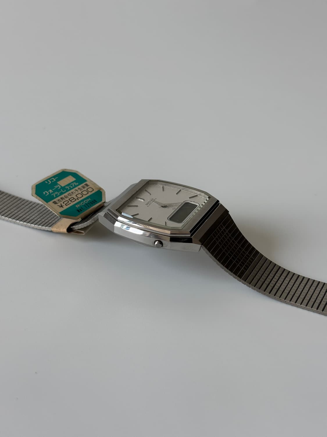 리코 1980년대 실버 스퀘어 리쿼츠 아나디지 남성 데드스탁 상품이미지4