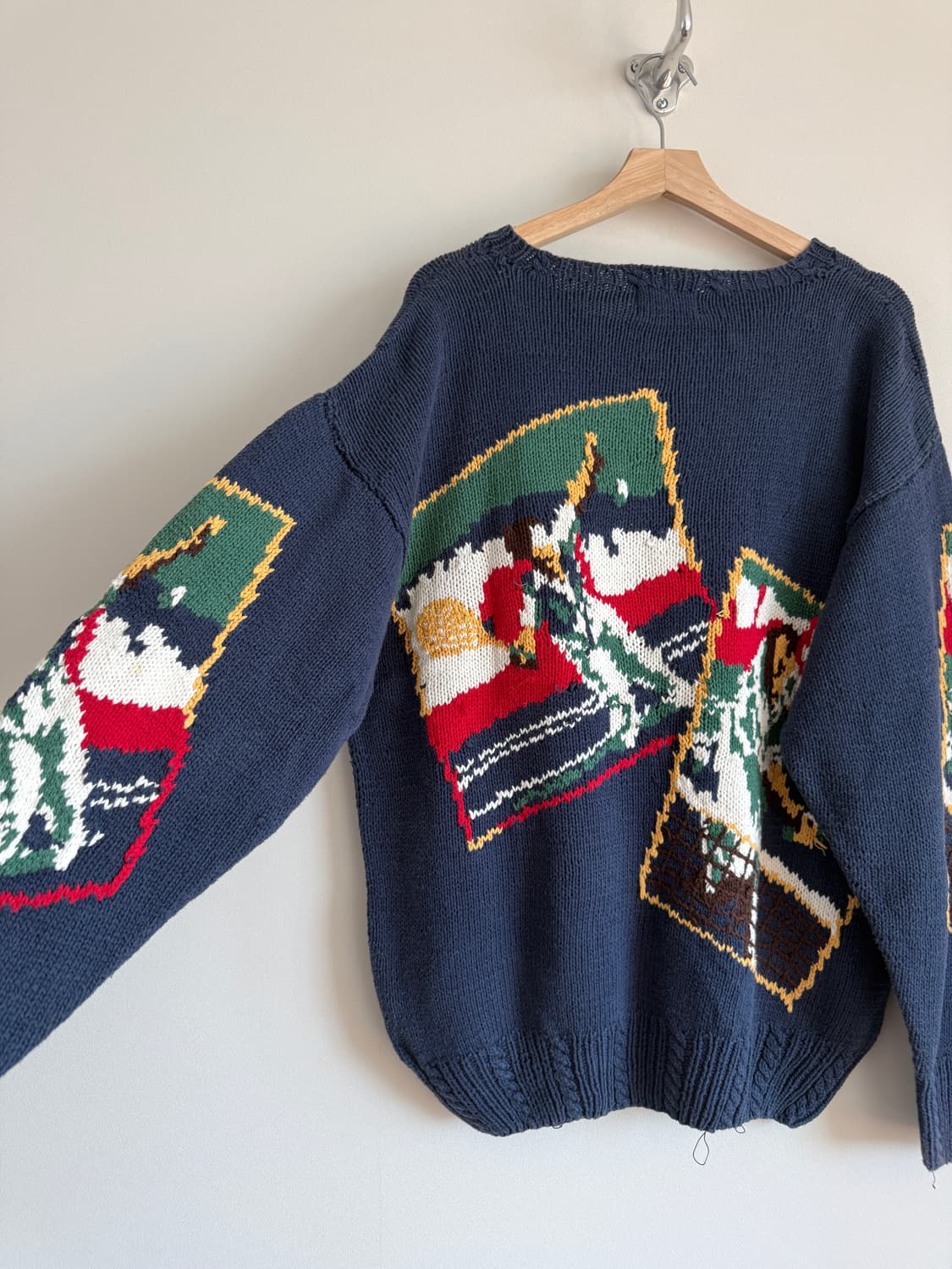 90's 제이프레스(J.PRESS) 핸드메이드 코튼 니트(반도 라이센스) 상품이미지5