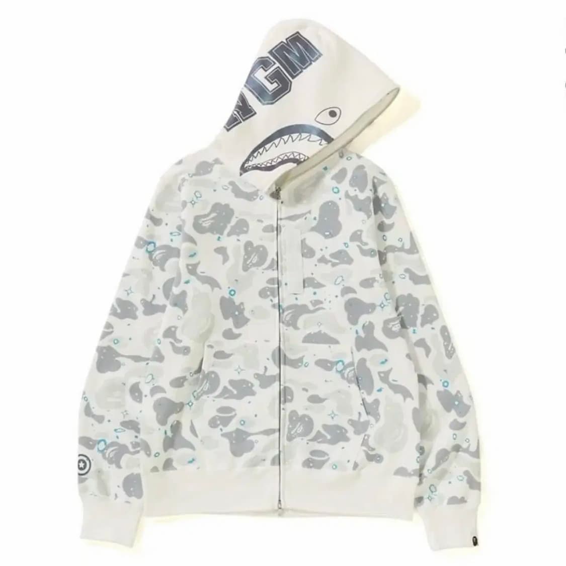 휘귀 베이프 샤크 카모 후드집업 L 상품이미지1