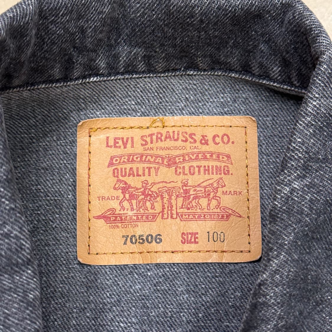 100 90‘s 리바이스 70506 흑청 자켓 상품이미지4