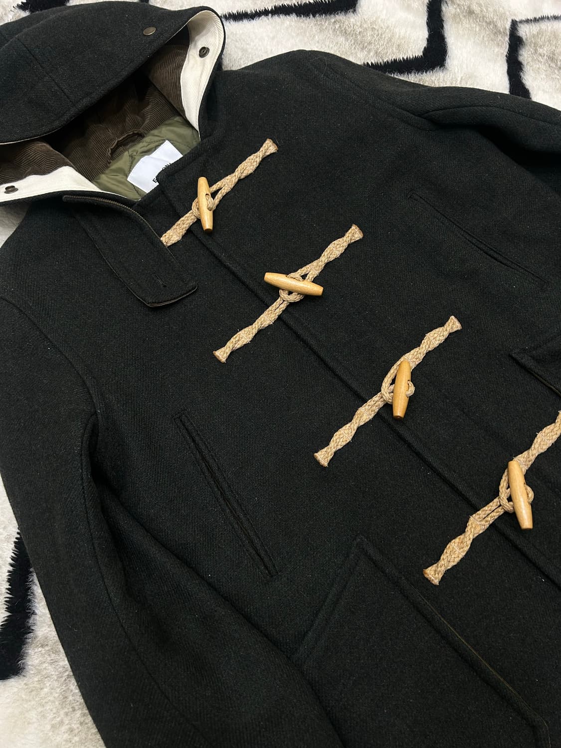 [S]에스피오나지 울 하프 더플코트/카키 상품이미지1