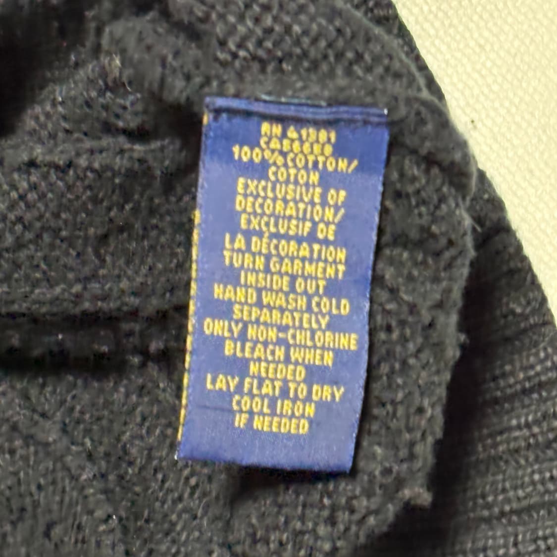 L 폴로랄프로렌 코튼 케이블 라운드넥 블랙 니트 상품이미지5