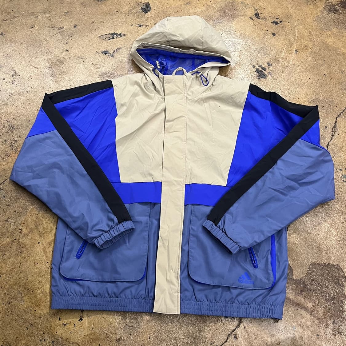 [정품/XL] 아디다스 컬러블록 후드 바람막이 자켓 b16 상품이미지2