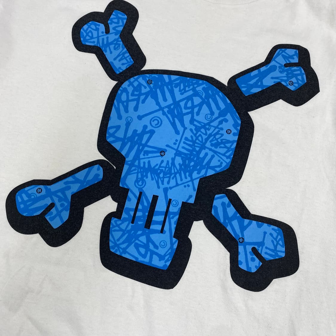 00s 올드 스투시 스컬앤본즈 화이트 하프 티 (105) 상품이미지4