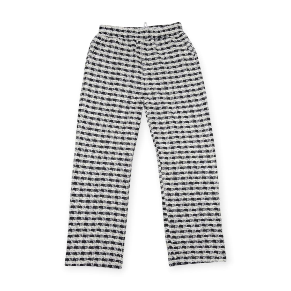 L)트위드 감성 니트 셋업 체크 패턴 카라 니트 상하의 세트 상품이미지7