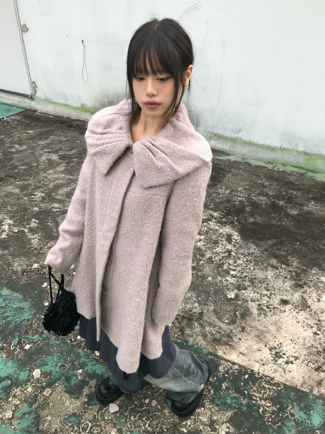 베이비핑크 리본 코트 상품이미지3